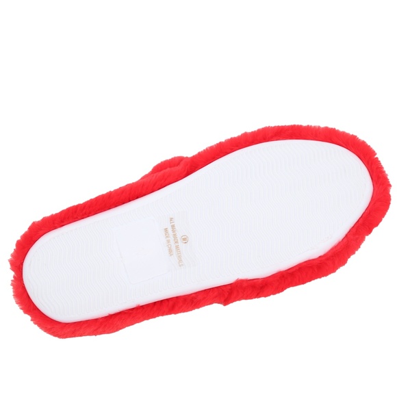 Size 5.5 Red Furry Thong Slippers - Picture 2 of 4